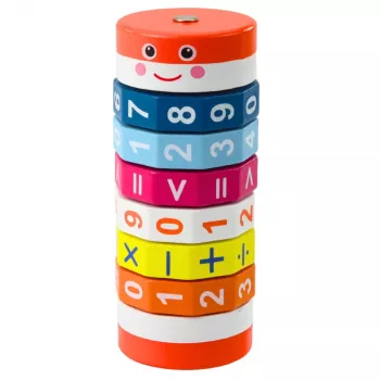 LEAN TOYS Edukacyjny Wałek Matematyczny dla Dzieci Nuka Puzzle Liczenia - Niebieski