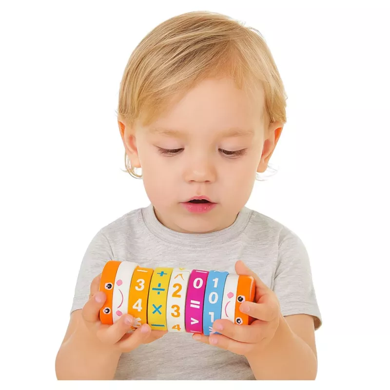 LEAN TOYS Edukacyjny Wałek Matematyczny dla Dzieci Nuka Puzzle Liczenia - Niebieski
