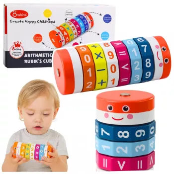 LEAN TOYS Edukacyjny Wałek Matematyczny dla Dzieci Nuka Puzzle Liczenia - Niebieski