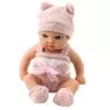 LEAN TOYS Baby Doll with Blanket, White and Pink Clothes, Hat, 18 cm