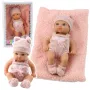 LEAN TOYS Baby Doll with Blanket, White and Pink Clothes, Hat, 18 cm