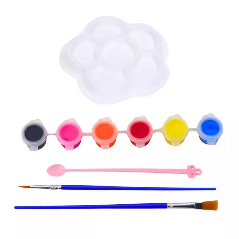 LEAN TOYS Zestaw Kreatywny Miska dla Psa do Malowania Farby Pędzle DIY 6 szt.