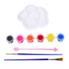 LEAN TOYS Zestaw Kreatywny Miseczki do Malowania Farby Pędzle DIY 6 szt.