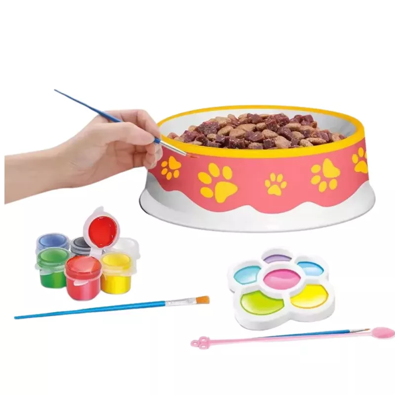 LEAN TOYS Zestaw Kreatywny Miseczki do Malowania Farby Pędzle DIY 6 szt.