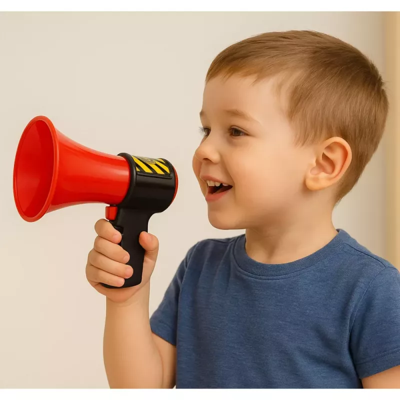 LEAN TOYS Interaktywny Megafon Strażacki dla Dzieci z Efektami Dźwiękowymi
