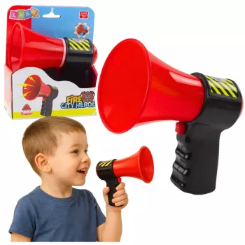 LEAN TOYS Interaktywny Megafon Strażacki dla Dzieci z Efektami Dźwiękowymi