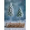 LEAN Christmas Tree Composition Decoration on a Trunk Covered with Snow 34 x 28 cm