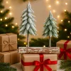 LEAN Christmas Tree Composition Decoration on a Trunk Covered with Snow 34 x 28 cm