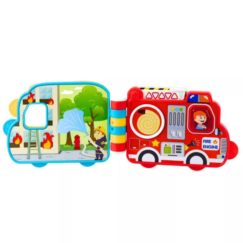 LEAN TOYS Interaktywna Książka Edukacyjna Pojazdy Światła Dźwięki Ruchome Elementy