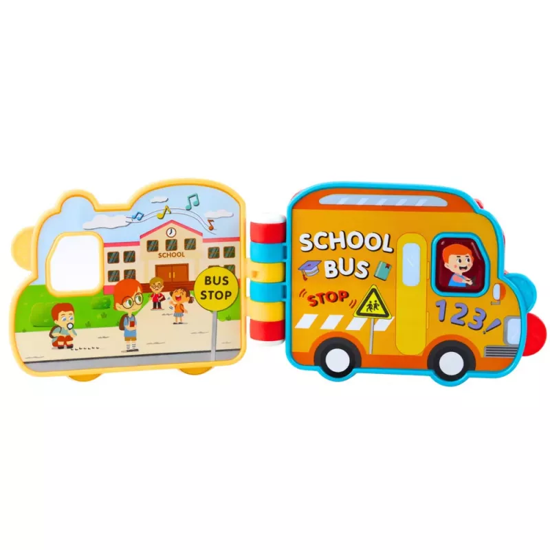 LEAN TOYS Interaktywna Książka Edukacyjna Pojazdy Światła Dźwięki Ruchome Elementy