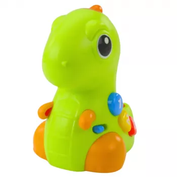 LEAN TOYS Interaktywna zabawka dla maluchów Dinozaur na kółkach Światła i dźwięki