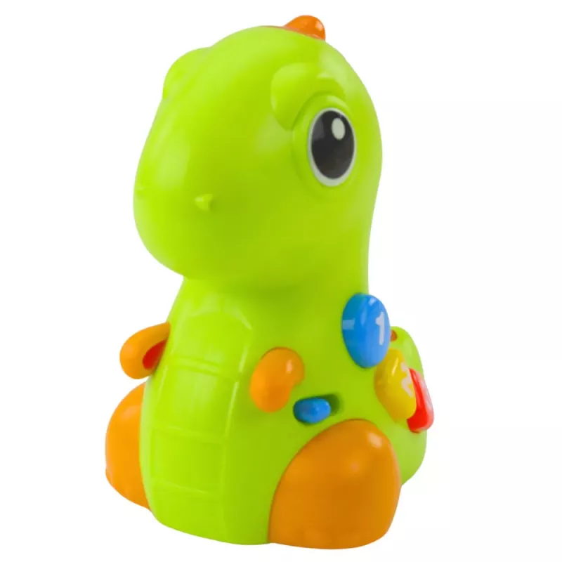 LEAN TOYS Interaktywna zabawka dla maluchów Dinozaur na kółkach Światła i dźwięki