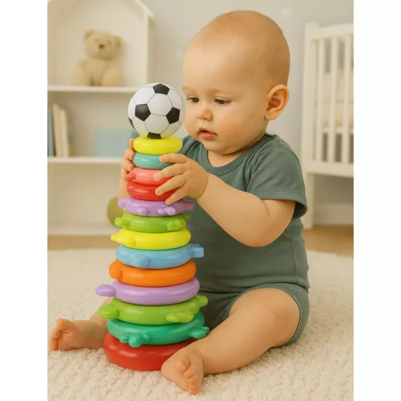 LEAN TOYS Edukacyjna Piramida Puzzle Ball Stickers 13 Poziomów Kolorowa
