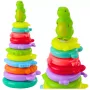 LEAN TOYS Edukacyjna Piramida Puzzle Dinozaur Figurki Naklejki 12 Poziomów