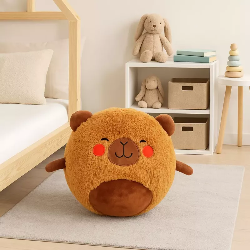 LEAN TOYS Jumping Ball Growing Plush Capybara Brown Pump 50 cm