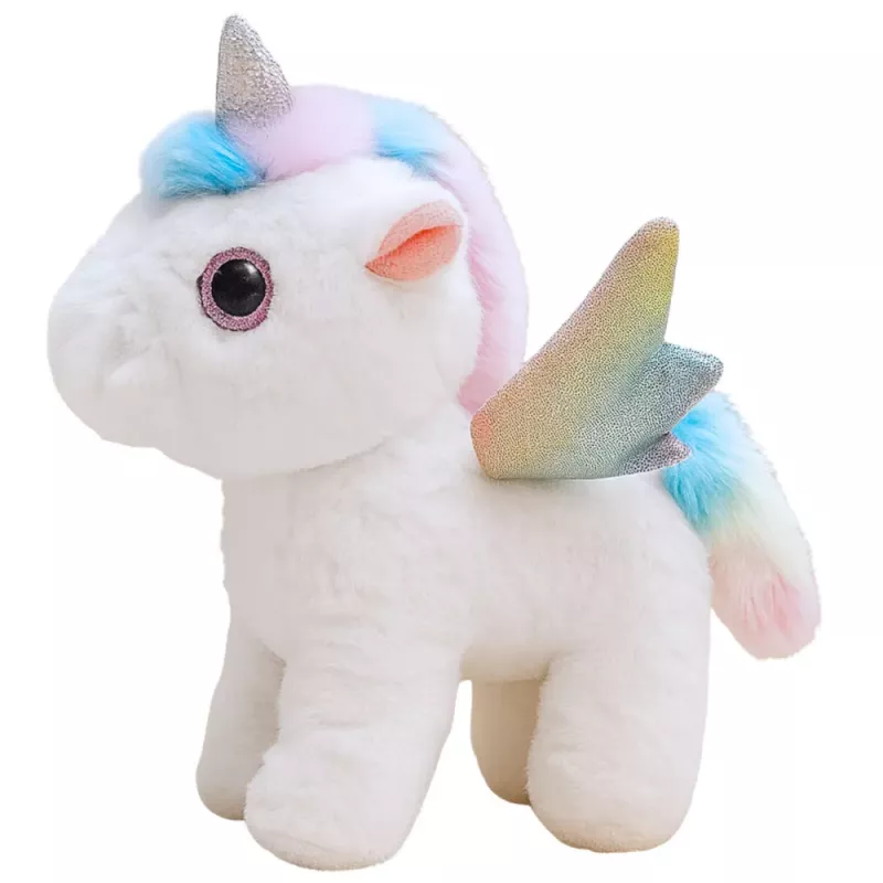 LEAN TOYS Unicorn Pluszowy Interaktywny Porusza Się Wydaje Dźwięki Biały 21 cm