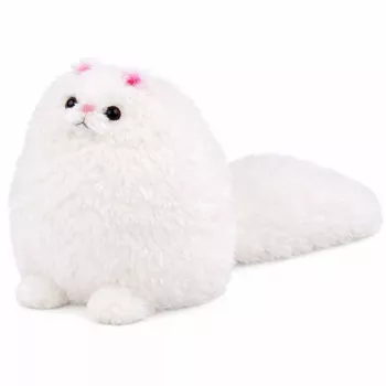 LEAN TOYS Pluszowa Zabawka Przytulanka Duży Kot z Długim Ogonem Puszysty 30 x 30 cm