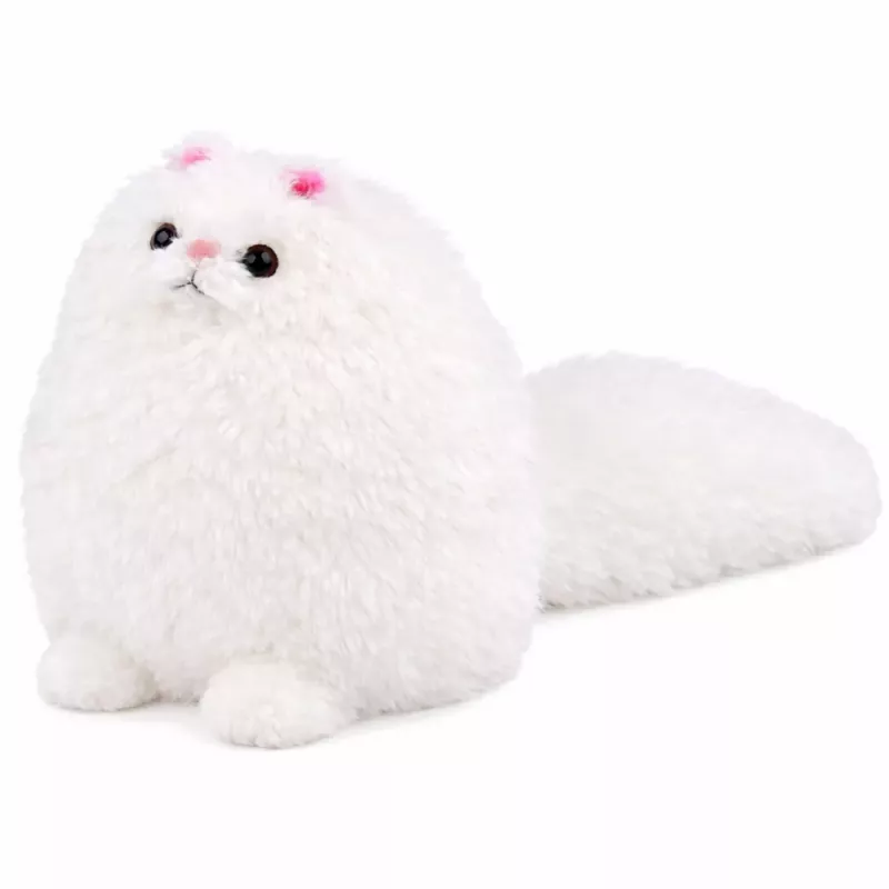 LEAN TOYS Pluszowa Zabawka Przytulanka Duży Kot z Długim Ogonem Puszysty 30 x 30 cm