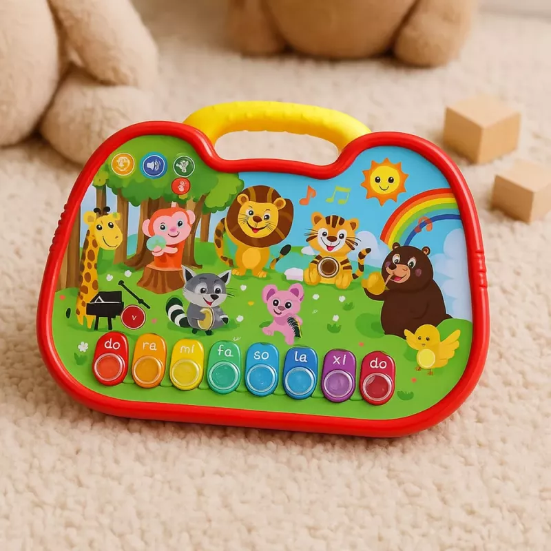 LEAN TOYS Interaktywna Tablica Edukacyjna Animal World Instruments Piano
