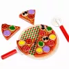 LEAN TOYS Drewniany zestaw do krojenia pizzy z rzepem i deską do krojenia