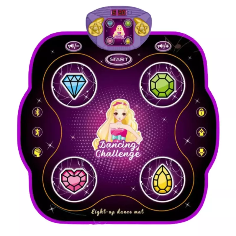 LEAN TOYS Interaktywna Mata Taneczna dla Dzieci z Bluetooth 9 Poziomów Gry