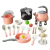 LEAN TOYS Zestaw Kuchenny Garnki Akcesoria Kuchenne Jedzenie Różowy 32 szt.
