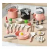 LEAN TOYS Zestaw Kuchenny Garnki Akcesoria Kuchenne Jedzenie Różowy 32 szt.