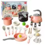 LEAN TOYS Zestaw Kuchenny Garnki Akcesoria Kuchenne Jedzenie Różowy 32 szt.