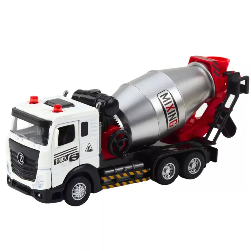 LEAN TOYS Betoniarka Pojazd Budowlany Kabina Metalowa Obrotowy Bęben Światła Dźwięki