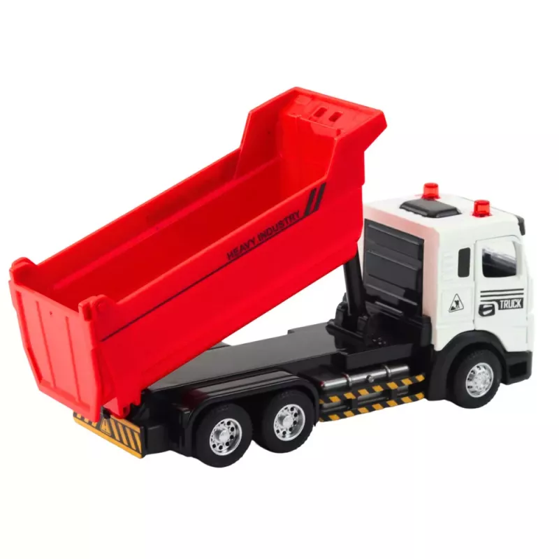 LEAN TOYS Wywrotka z Kabiną Metalową, Ruchomą Skrzynią, Światłami i Dźwiękami