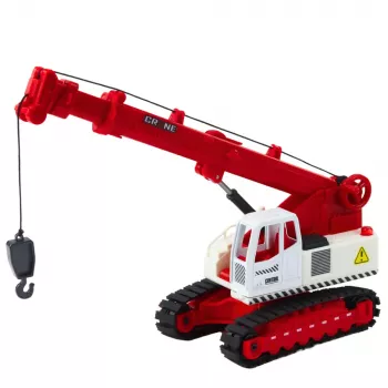 LEAN TOYS Żuraw Gąsienicowy z Obrotową Kabiną, Światłem, Dźwiękiem, Metalowym Hakiem - Pojazd Budowlany RC w Skali 1:14