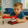 LEAN TOYS Żuraw Gąsienicowy z Obrotową Kabiną, Światłem, Dźwiękiem, Metalowym Hakiem - Pojazd Budowlany RC w Skali 1:14