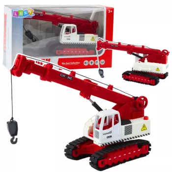 LEAN TOYS Żuraw Gąsienicowy z Obrotową Kabiną, Światłem, Dźwiękiem, Metalowym Hakiem - Pojazd Budowlany RC w Skali 1:14