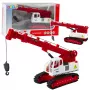 LEAN TOYS Żuraw Gąsienicowy z Obrotową Kabiną, Światłem, Dźwiękiem, Metalowym Hakiem - Pojazd Budowlany RC w Skali 1:14