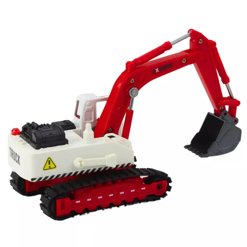 LEAN TOYS Metal Crawler Excavator z obrotową łyżką, kabiną, światłami i dźwiękami
