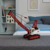 LEAN TOYS Żuraw Gąsienicowy z Regulacją Wysięgnika Kratowego, Światła, Dźwięki, Metal, 1:14, Pojazd Budowlany RC