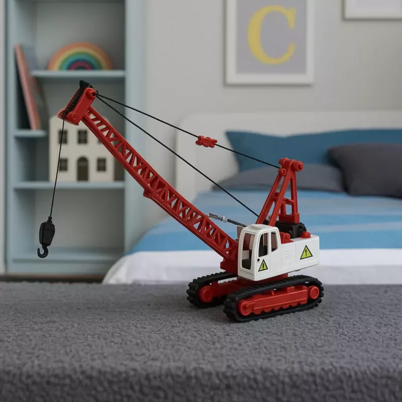 LEAN TOYS Żuraw Gąsienicowy z Regulacją Wysięgnika Kratowego, Światła, Dźwięki, Metal, 1:14, Pojazd Budowlany RC