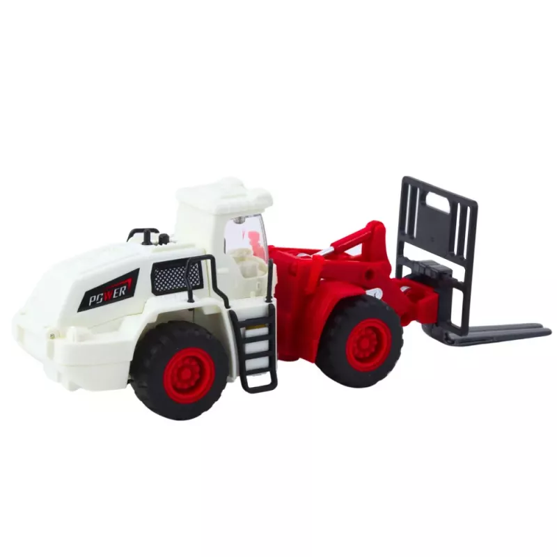 LEAN TOYS Wózek widłowy z metalowymi widłami, regulowanym oświetleniem i dźwiękami