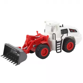 LEAN TOYS Pojazd Budowlany Koparka Spychacz Ruchome Metalowe Łyżki Światła Dźwięki