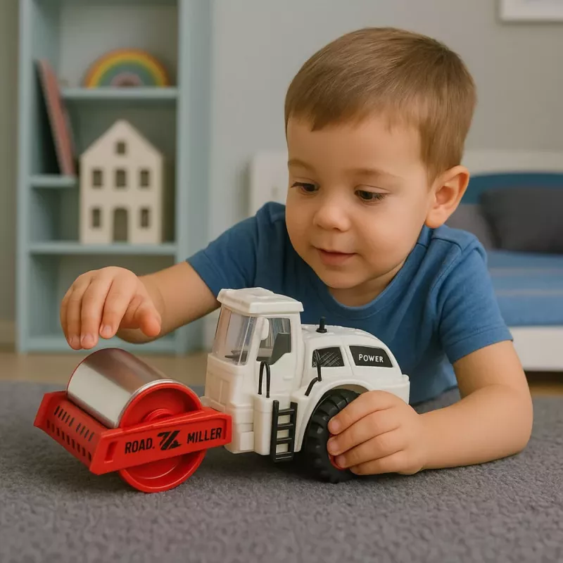 LEAN TOYS Walec Drogowy Konstrukcja Metalowy Obrotowy Walec Światła Dźwięki