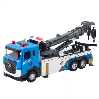 LEAN TOYS Laweta z Żurawiem Boom Truck Metalowa Kabina Światła Dźwięki