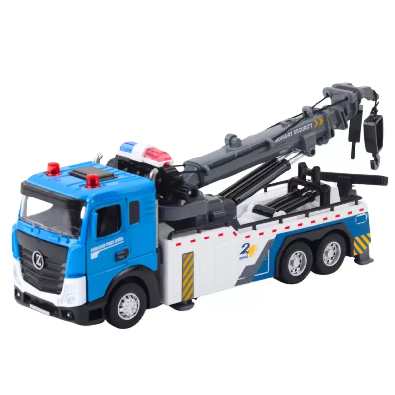 LEAN TOYS Laweta z Żurawiem Boom Truck Metalowa Kabina Światła Dźwięki