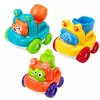 LEAN TOYS Zestaw pojazdów budowlanych ze zwierzętami dla maluchów Kolorowe 3 szt.
