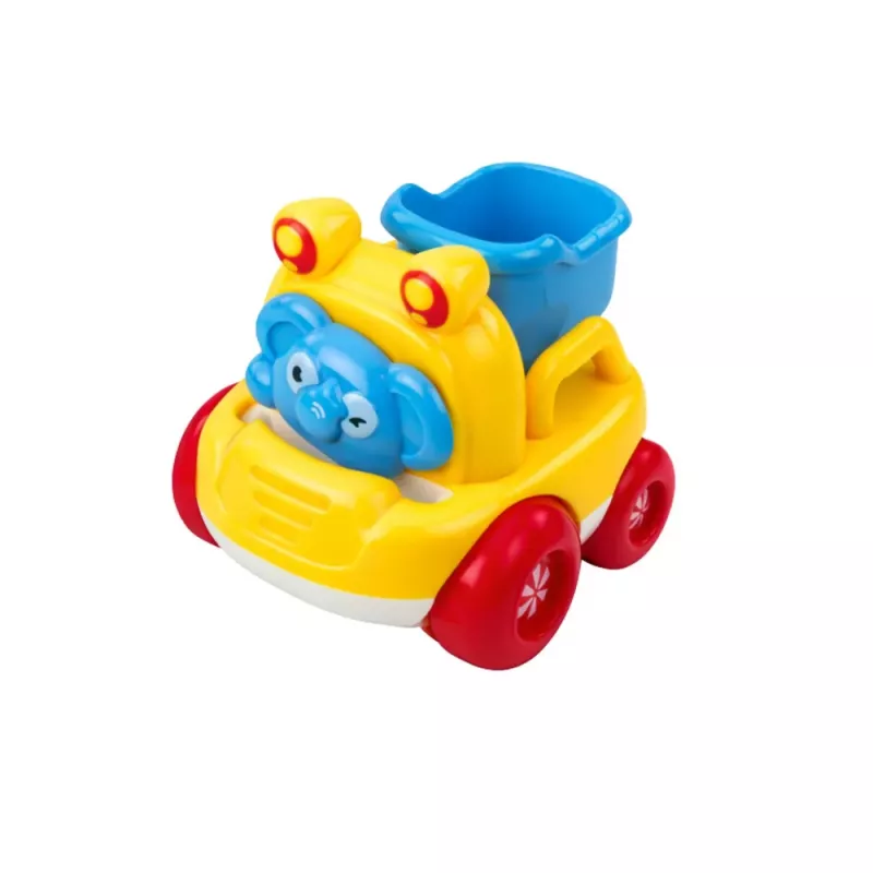 LEAN TOYS Zestaw pojazdów budowlanych ze zwierzętami dla maluchów Kolorowe 3 szt.