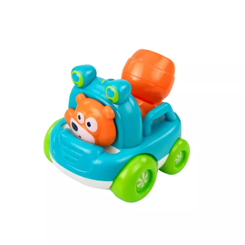 LEAN TOYS Zestaw pojazdów budowlanych ze zwierzętami dla maluchów Kolorowe 3 szt.