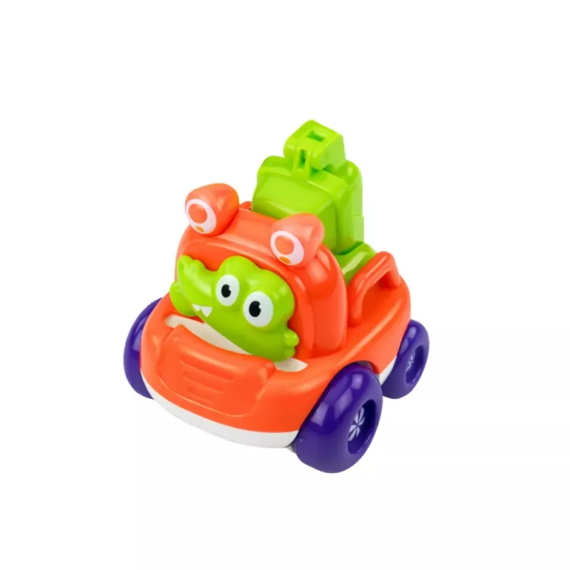 LEAN TOYS Zestaw pojazdów budowlanych ze zwierzętami dla maluchów Kolorowe 3 szt.