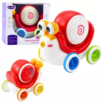 LEAN TOYS Interactive Snail Riding Drum Musical Educational Red