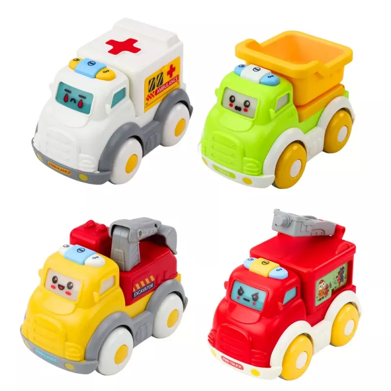 LEAN TOYS City Car Set dla Maluchów, Napęd, Ruchome Elementy, Światła, Dźwięki