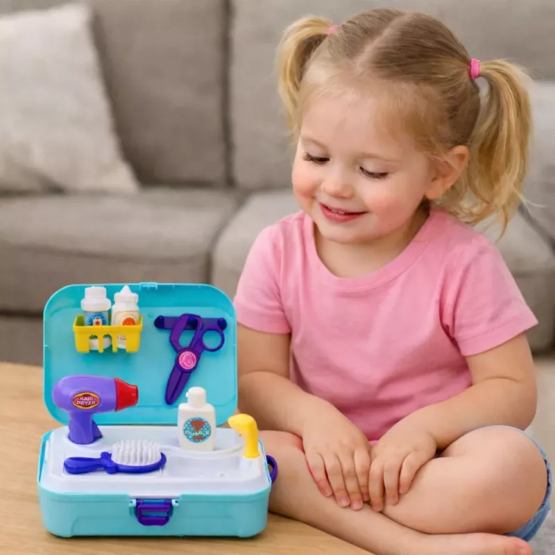 LEAN TOYS Beauty Set Pet Salon Suitcase Backpack 16 pcs.