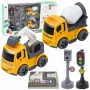 Zestaw LEAN TOYS: Sygnalizacja świetlna, fotoradar, mata, pojazdy budowlane, światła i dźwięki